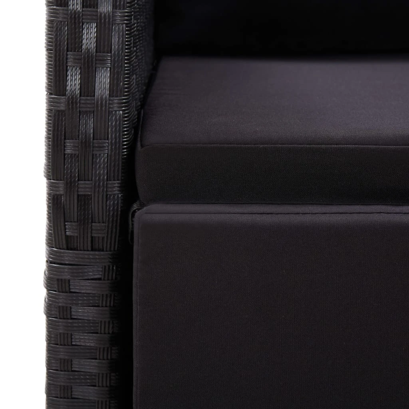 vidaXL 5-daļīgs dārza mēbeļu komplekts, melns