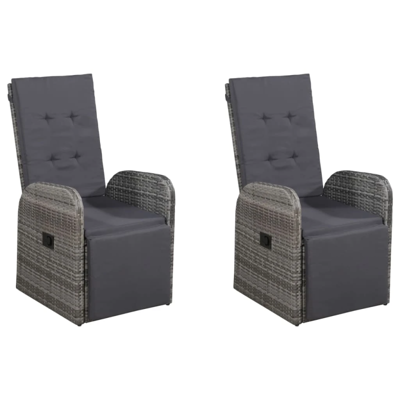 vidaXL 5-daļīgs dārza mēbeļu komplekts, pelēks