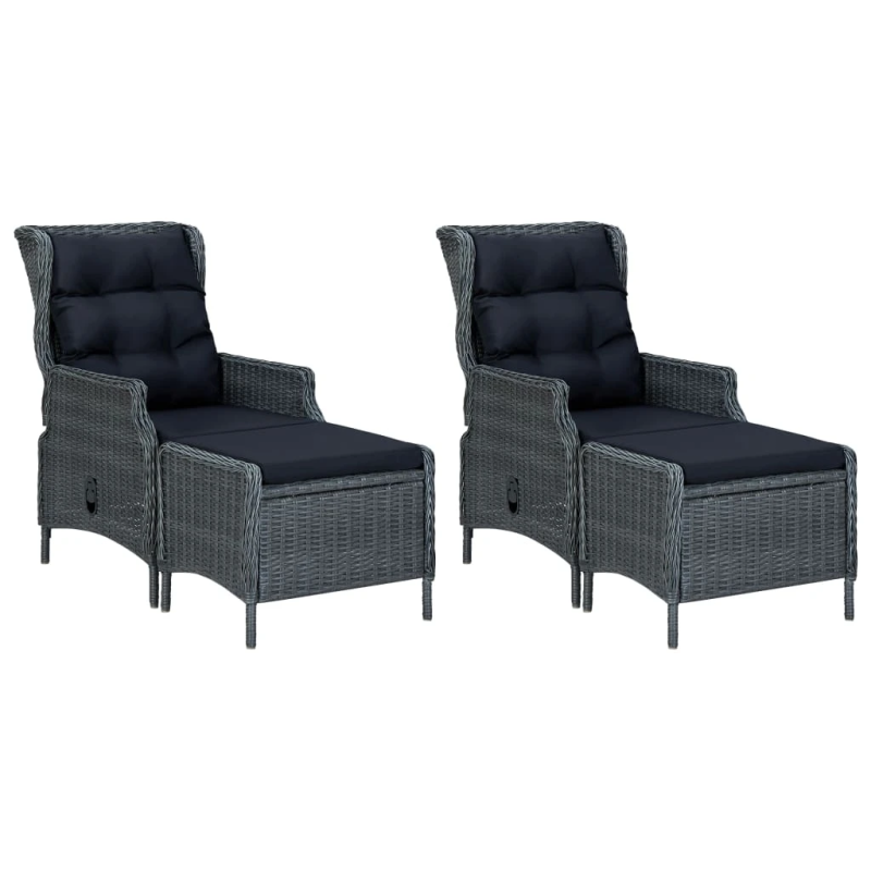 vidaXL 7-daļīgs dārza mēbeļu komplekts, tumši pelēks