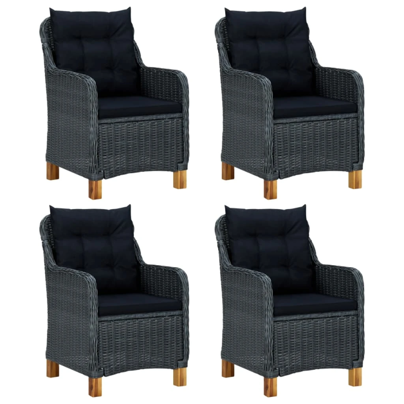 vidaXL 5-daļīgs dārza mēbeļu komplekts, tumši pelēks