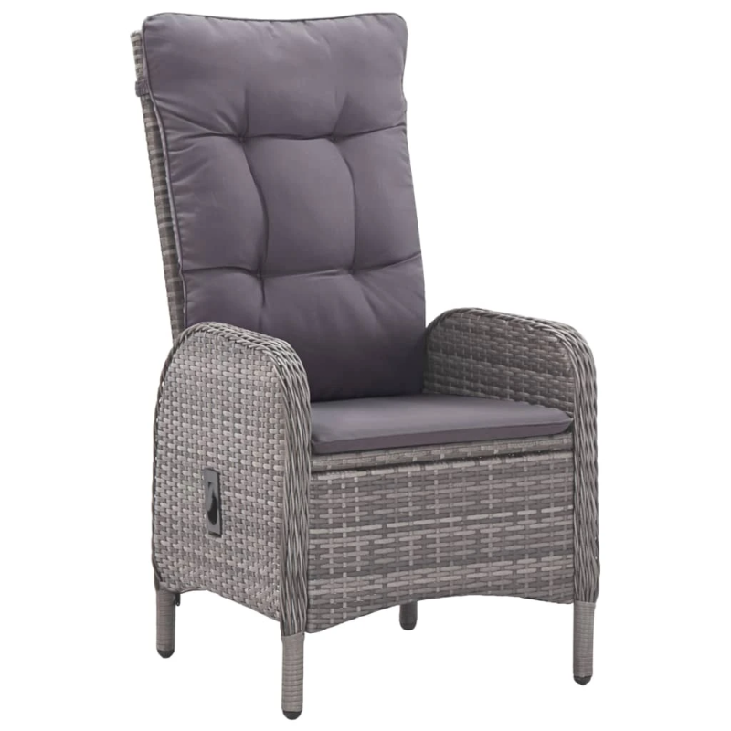 vidaXL 7-daļīgs dārza mēbeļu komplekts, pelēks