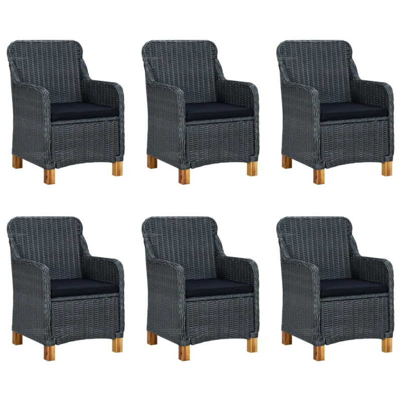 vidaXL 7-daļīgs dārza mēbeļu komplekts, tumši pelēks