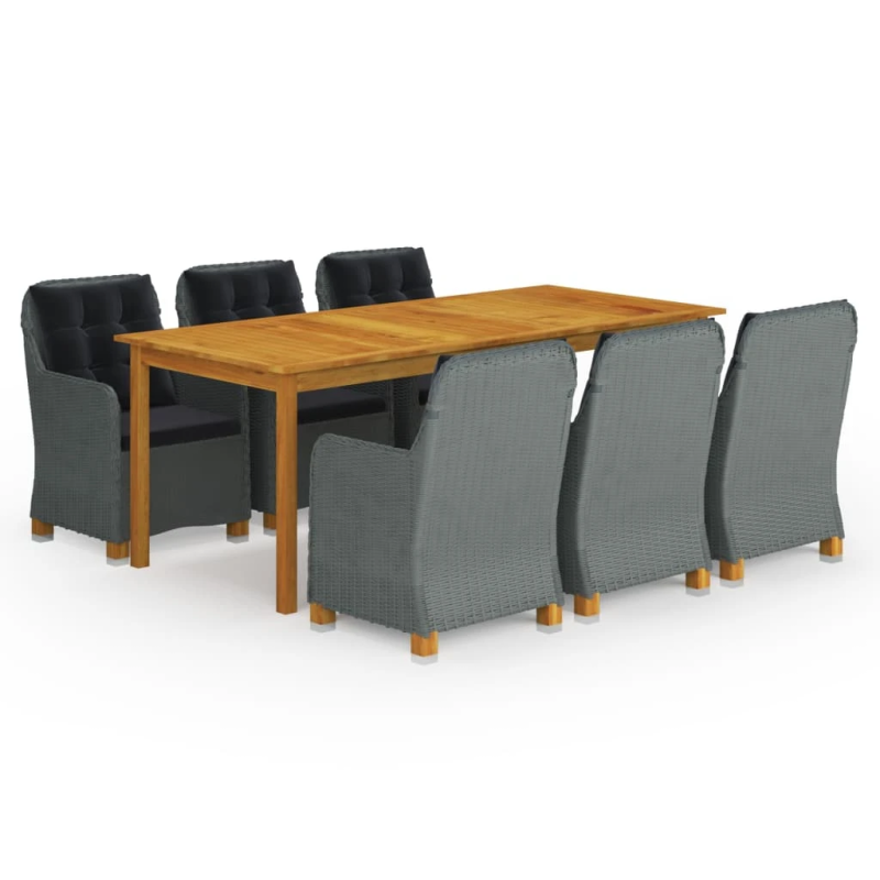 vidaXL 9-daļīgs dārza mēbeļu komplekts, gaiši pelēks