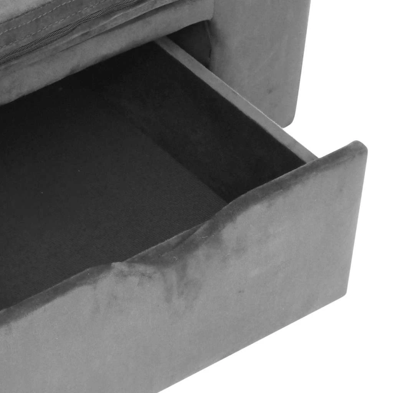 vidaXL suņu dīvāns ar atvilktni, pelēks, 75x50x38 cm, plīšs