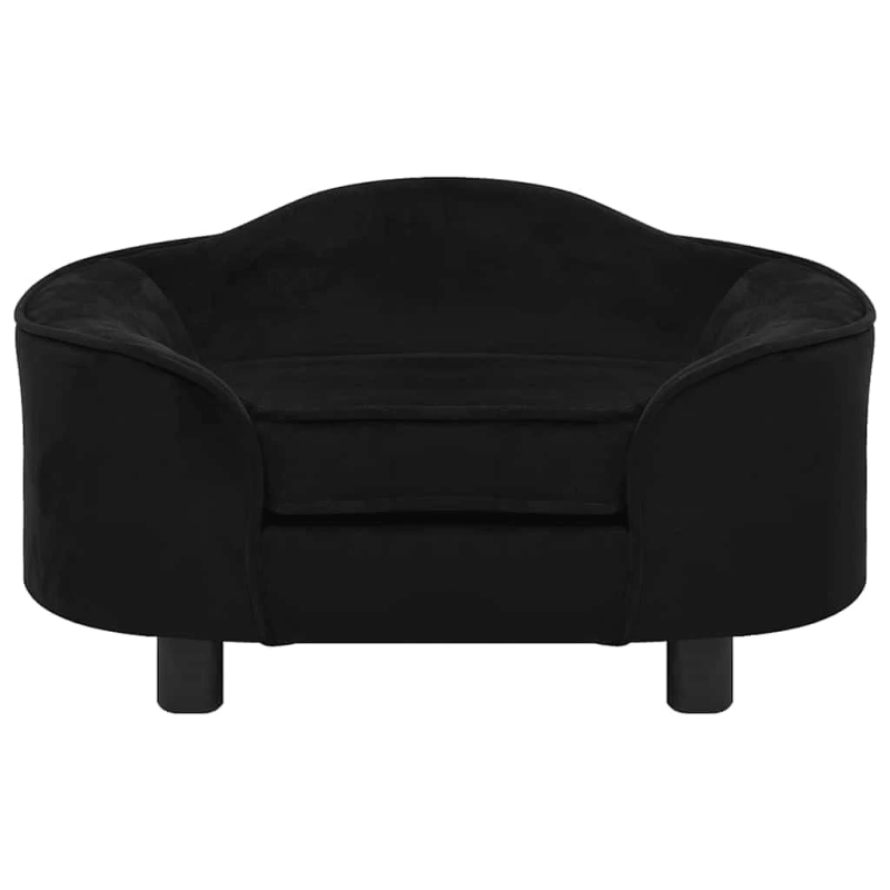 vidaXL suņu dīvāns, melns, 67x47x36 cm, plīšs