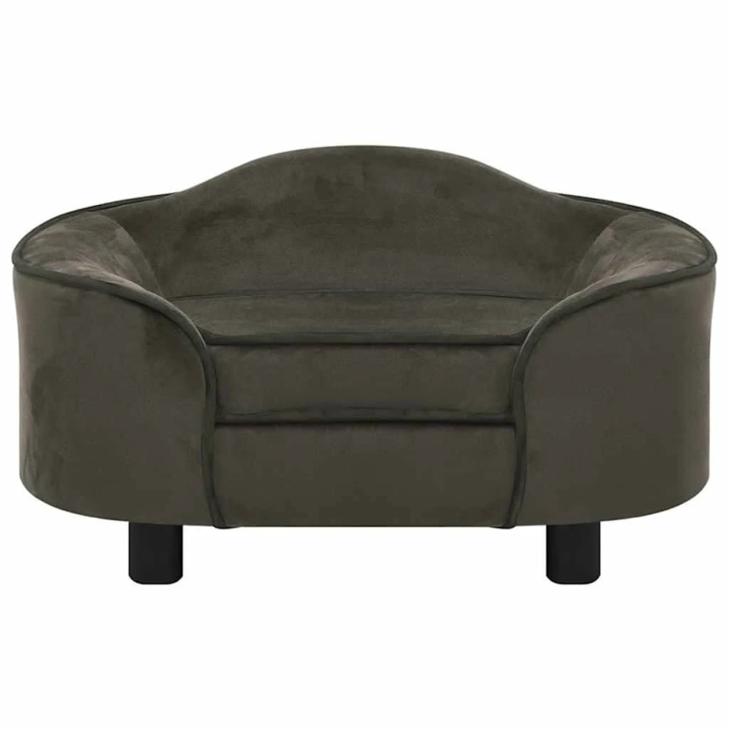 vidaXL suņu dīvāns, tumši pelēks, 67x47x36 cm, plīšs