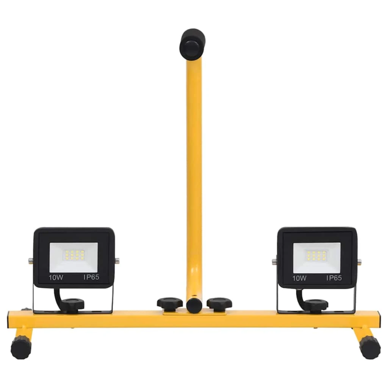 vidaXL LED prožektors ar rokturi 2x10 W, silti balta gaisma