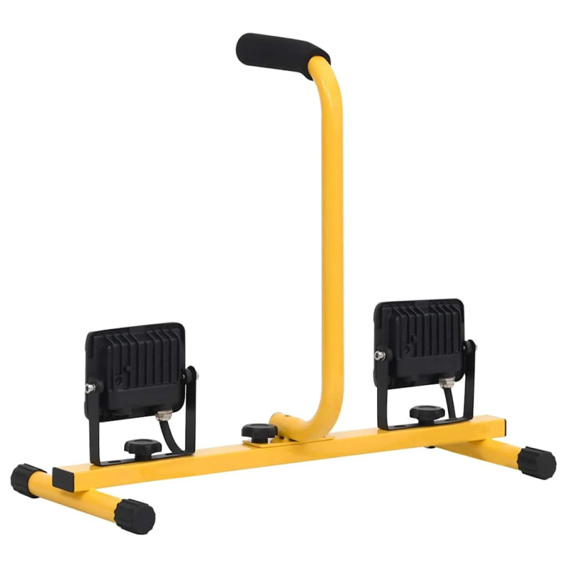 vidaXL LED prožektors ar rokturi 2x10 W, silti balta gaisma