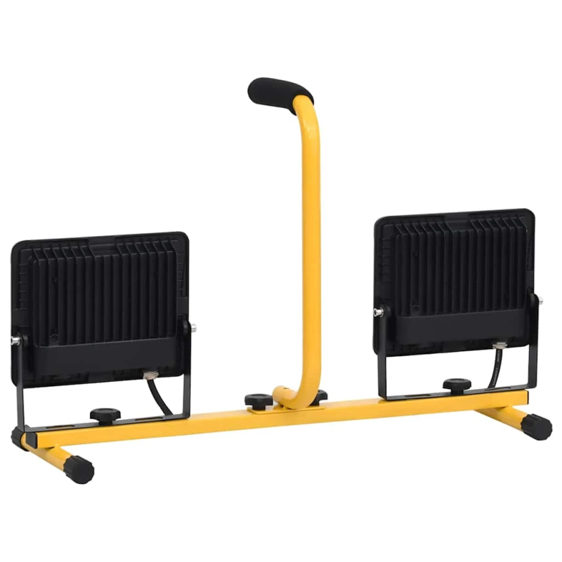 vidaXL LED prožektors ar rokturi, 2x50 W, silti balta gaisma