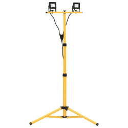 vidaXL LED prožektors ar statīvu, 2x10 W, silti balta gaisma