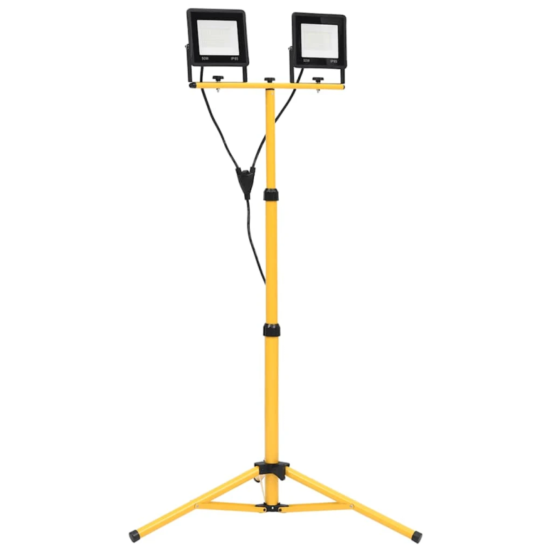 vidaXL LED prožektors ar statīvu, 2x50 W, vēsi balta gaisma