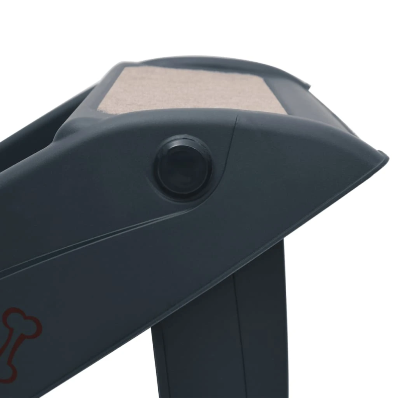 vidaXL 4 pakāpienu suņu kāpnes, saliekamas, tumši pelēkas