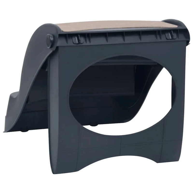 vidaXL 3 pakāpienu suņu kāpnes, saliekamas, tumši pelēkas