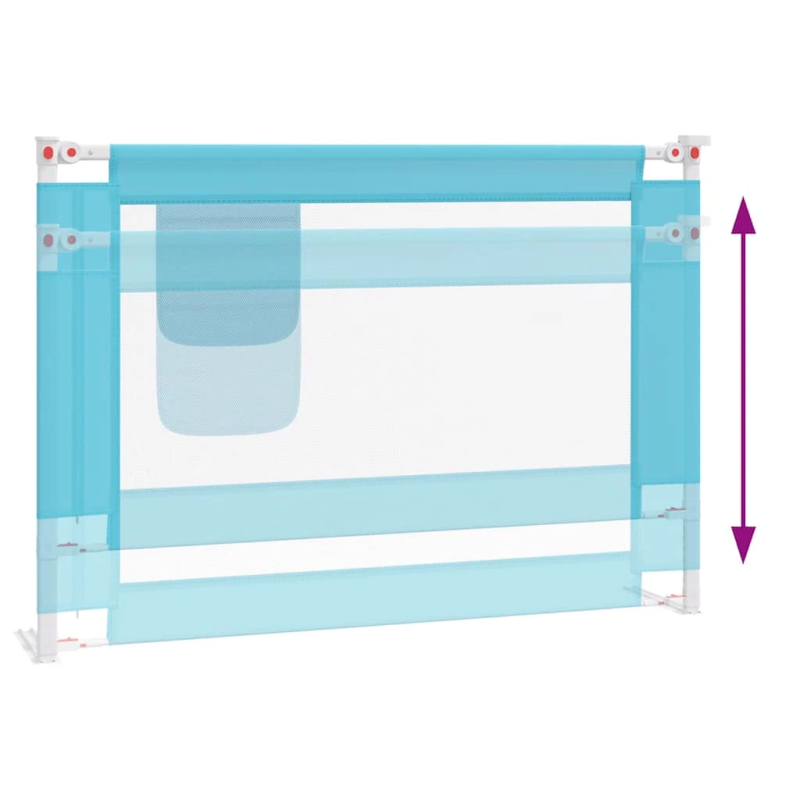 vidaXL bērnu gultas aizsargbarjera, zila, 90x25 cm, audums
