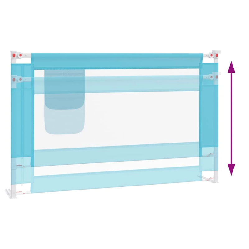 vidaXL bērnu gultas aizsargbarjera, zila, 120x25 cm, audums