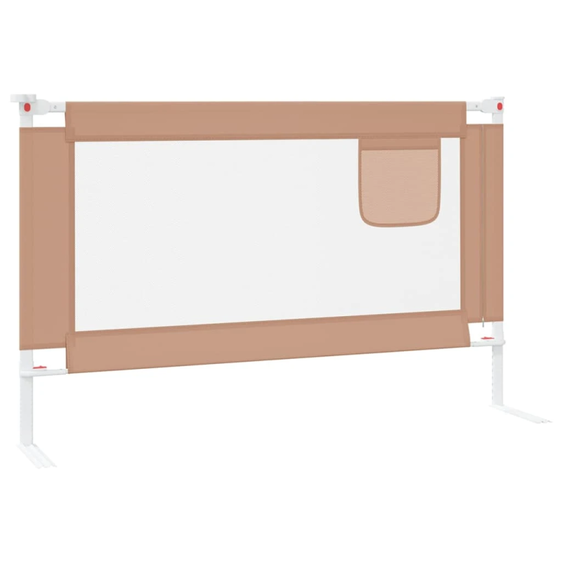 vidaXL bērnu gultas aizsargbarjera, pelēkbrūna, 120x25 cm, audums