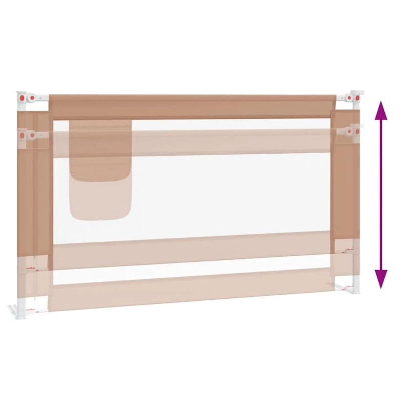 vidaXL bērnu gultas aizsargbarjera, pelēkbrūna, 140x25 cm, audums