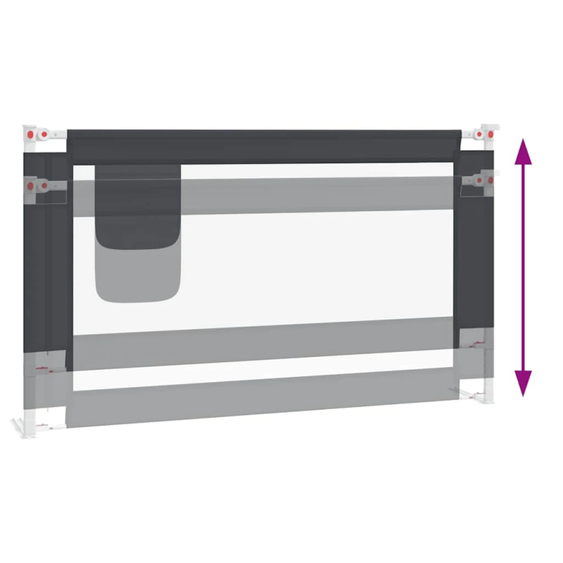 vidaXL bērnu gultas aizsargbarjera, tumši pelēka, 140x25 cm, audums