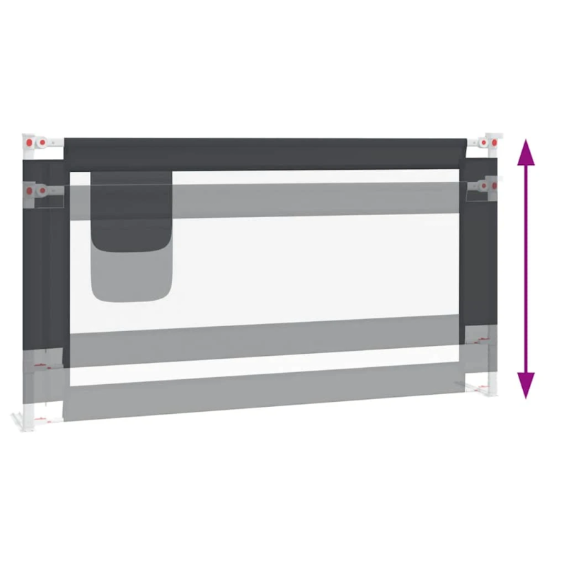 vidaXL bērnu gultas aizsargbarjera, tumši pelēka, 160x25 cm, audums