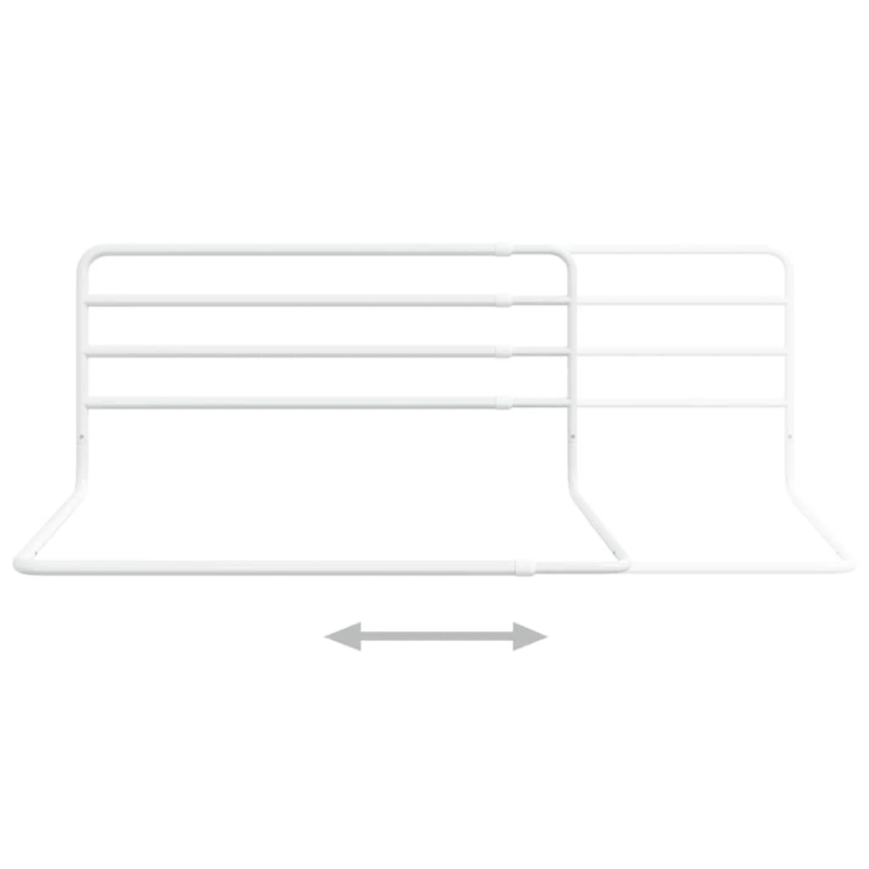 vidaXL bērnu gultas aizsargbarjera, balta, ,76-137,x55 cm, dzelzs