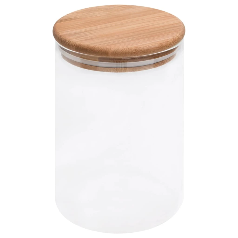 vidaXL uzglabāšanas burkas ar bambusa vāku, 4 gab., 800 ml