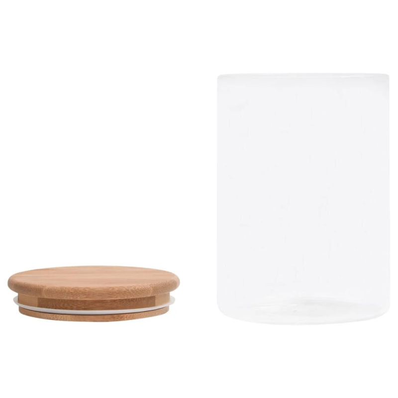 vidaXL uzglabāšanas burkas ar bambusa vāku, 4 gab., 800 ml