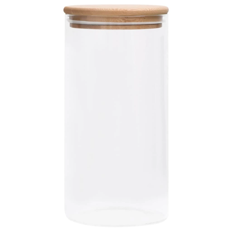 vidaXL uzglabāšanas burkas ar bambusa vāku, 4 gab., 1200 ml