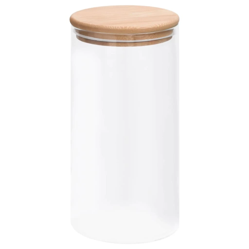 vidaXL uzglabāšanas burkas ar bambusa vāku, 4 gab., 1200 ml