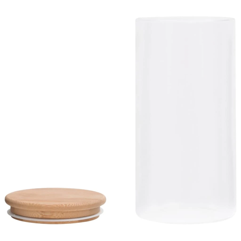 vidaXL uzglabāšanas burkas ar bambusa vāku, 4 gab., 1200 ml