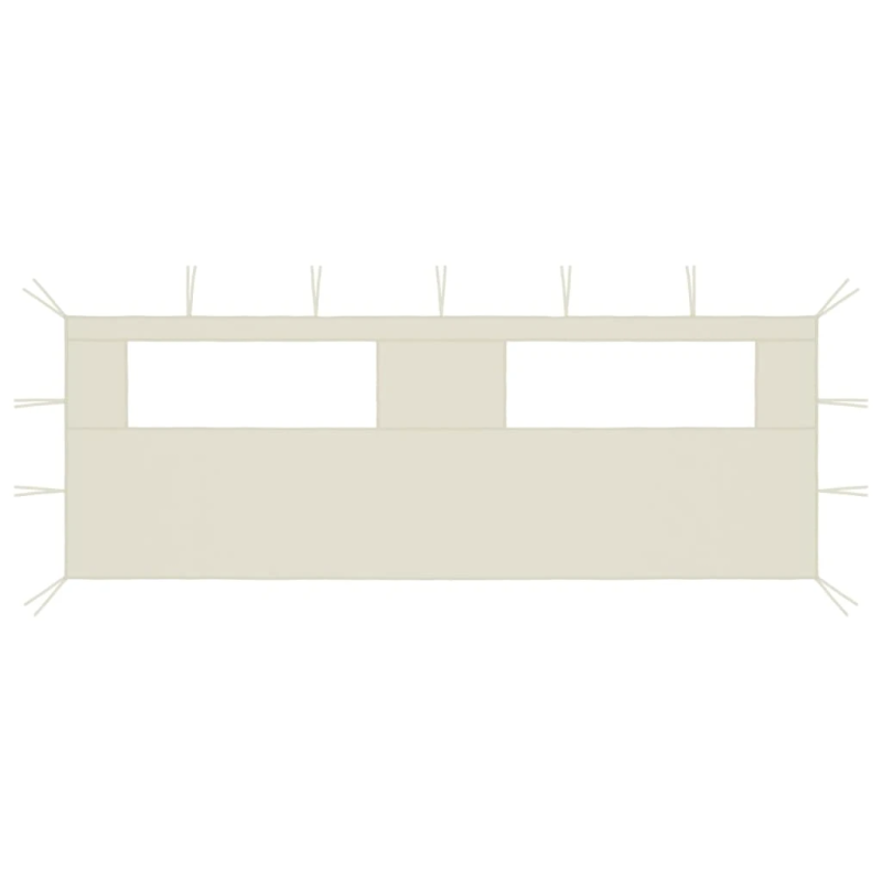 vidaXL dārza nojumes siena ar logiem, 6x2 m, krēmkrāsas