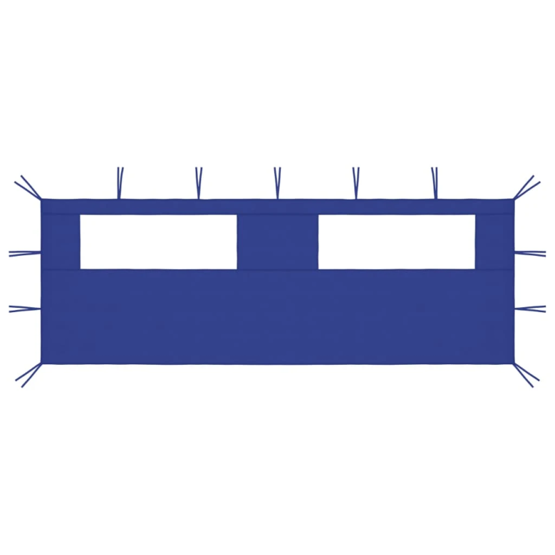 vidaXL dārza nojumes siena ar logiem, 6x2 m, zila