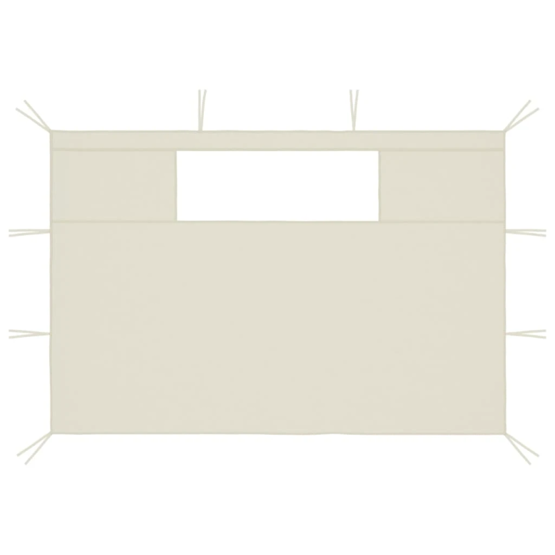 vidaXL dārza nojumes sānu sienas ar logiem, 2 gab., krēmkrāsā