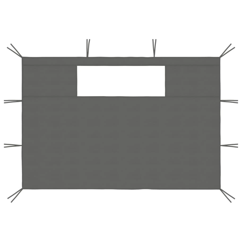 vidaXL dārza nojumes sienas ar logiem, 2 gab., pelēkas