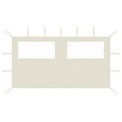 vidaXL dārza nojumes siena ar logiem, 4x2 m, krēmkrāsas