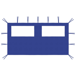 vidaXL dārza nojumes siena ar logiem, 4x2 m, zila