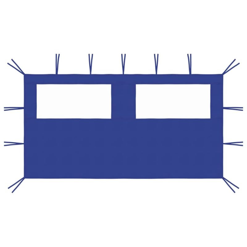 vidaXL dārza nojumes siena ar logiem, 4x2 m, zila