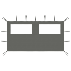 vidaXL dārza nojumes siena ar logiem, 4x2 m, antracītpelēka