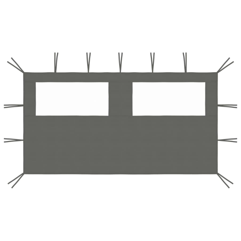 vidaXL dārza nojumes siena ar logiem, 4x2 m, antracītpelēka