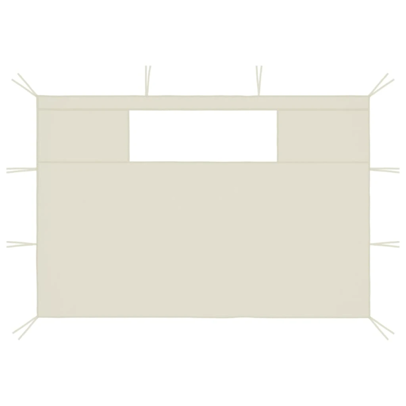 vidaXL dārza nojumes sānu sienas ar logiem, 2 gab., krēmkrāsā