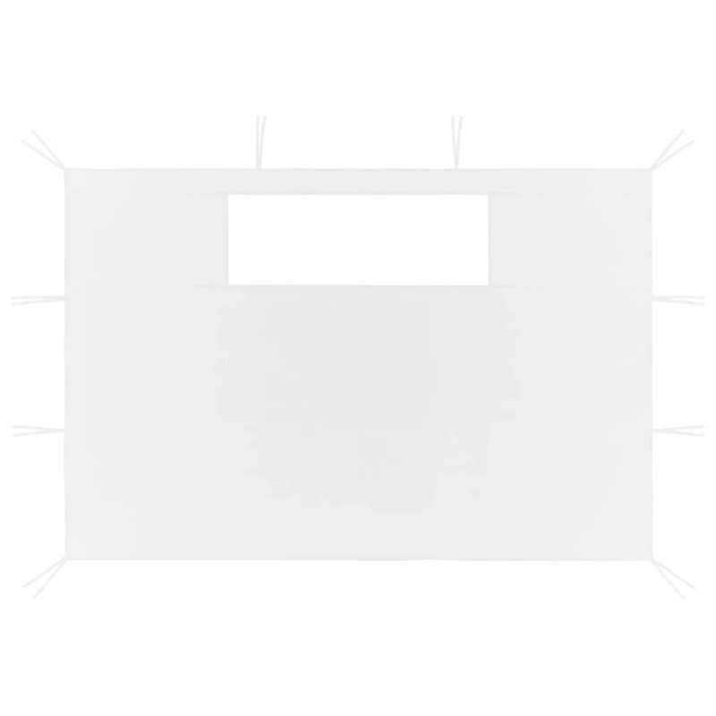 vidaXL dārza nojumes sānu sienas ar logiem, 2 gab., baltas