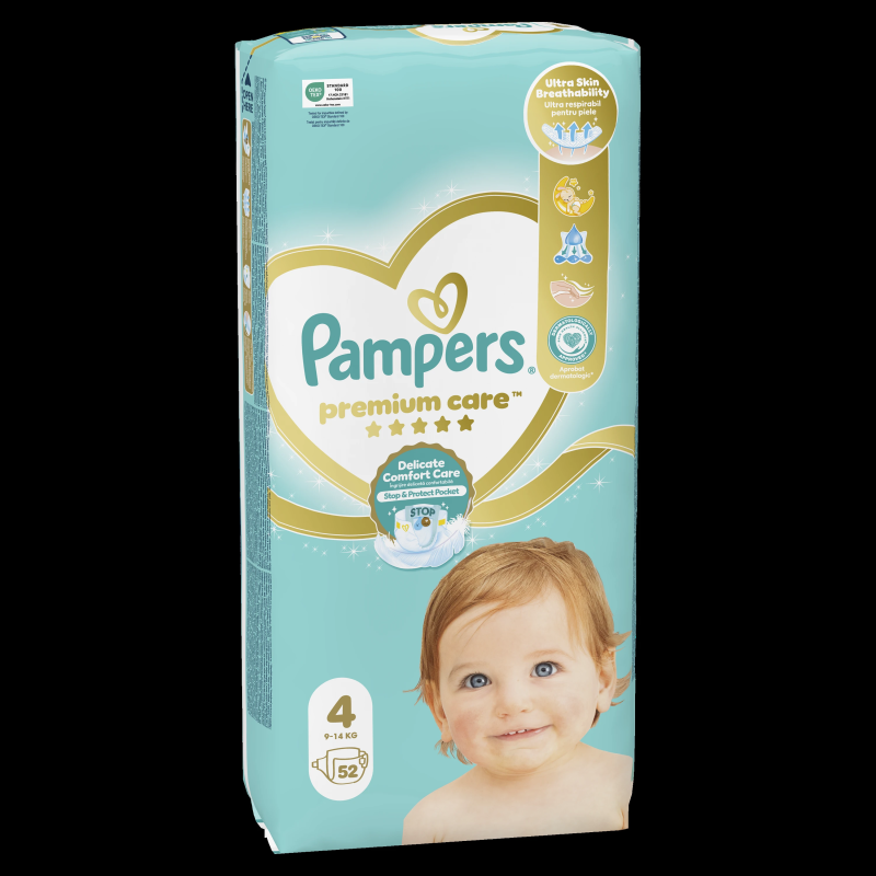 Pampers Premium Care 4 pamperi ,9-14kg, 52gb