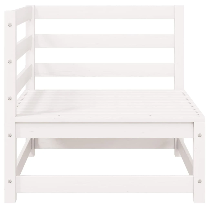 vidaXL dārza stūra dīvāns, balts, priedes masīvkoks