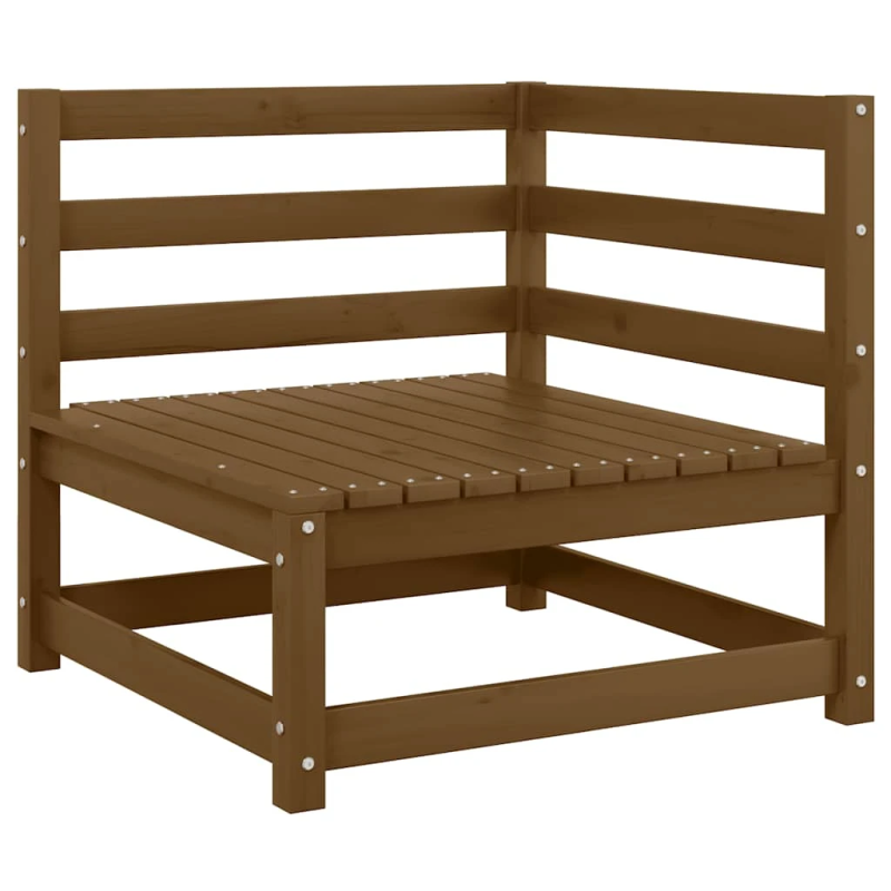 vidaXL dārza stūra dīvāns, medus brūns, priedes masīvkoks