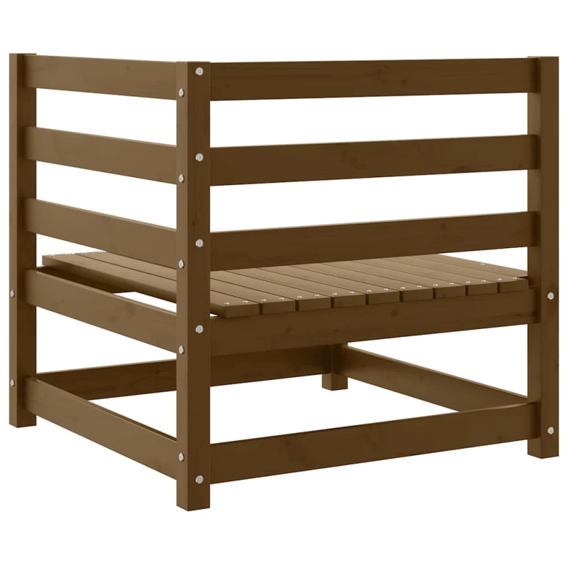 vidaXL dārza stūra dīvāns, medus brūns, priedes masīvkoks