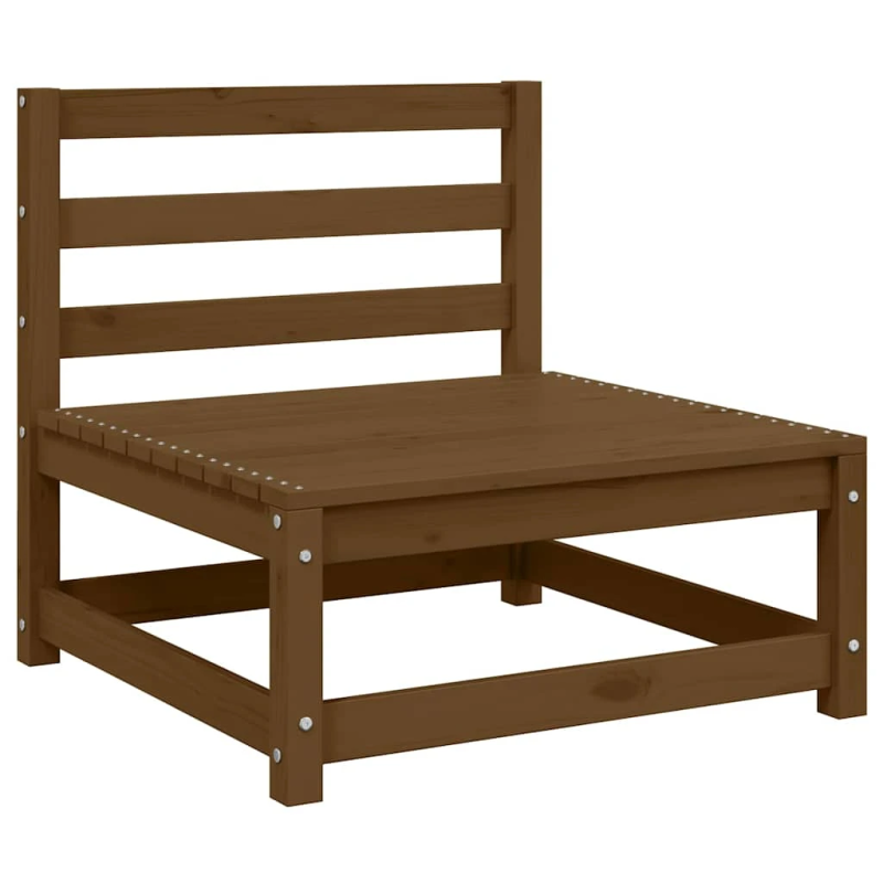vidaXL vidējais dārza dīvāns, medus brūns, priedes masīvkoks