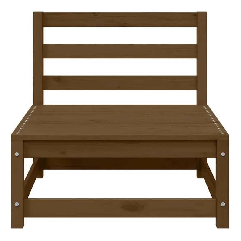 vidaXL vidējais dārza dīvāns, medus brūns, priedes masīvkoks