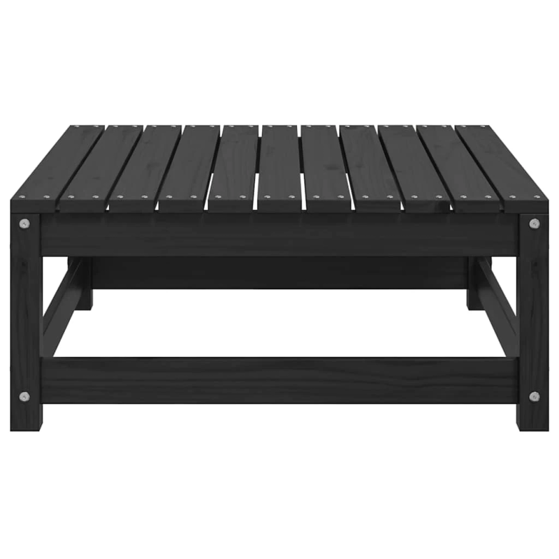 vidaXL dārza soliņš, 70x70x30 cm, melns priedes masīvkoks