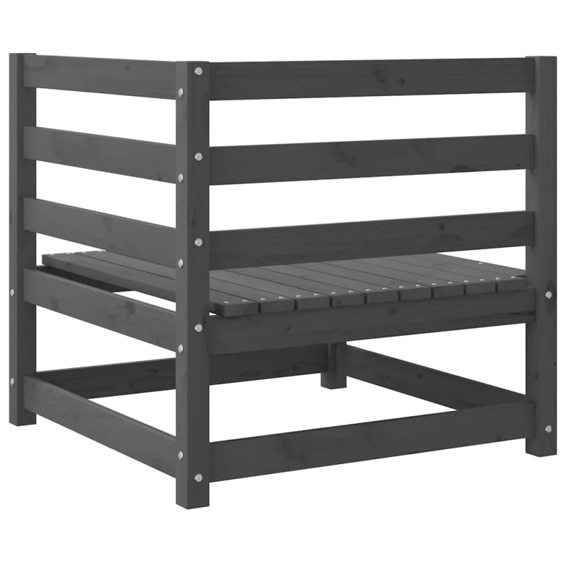 vidaXL dārza stūra dīvāni, 2 gab., pelēks priedes masīvkoks