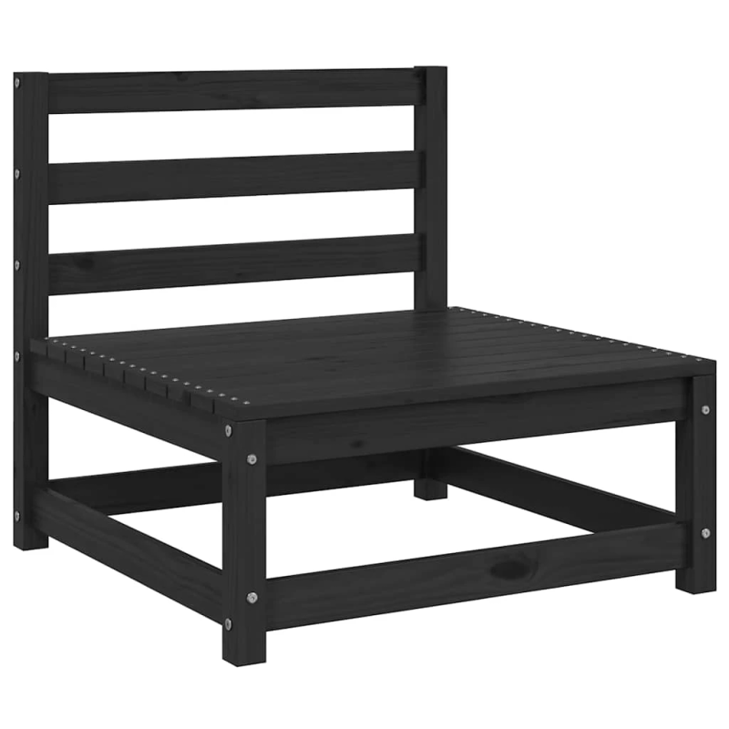 vidaXL vidējie dārza dīvāni, 2 gab., melns priedes masīvkoks