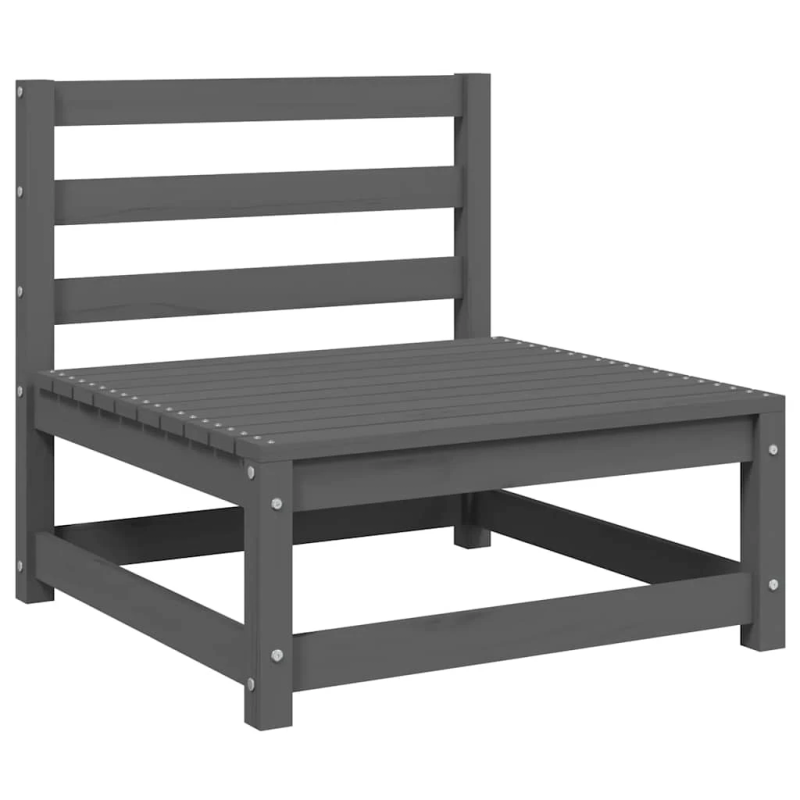 vidaXL 2-daļīgs dārza dīvānu komplekts, pelēks, priedes masīvkoks